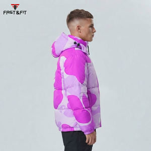 2026 <b>Cheap</b> Price Lightweight Canvas Stand Collar Waterproof Reversible <b>Puffer</b> <b>Jacket</b> Front Customizable Winter Hoodie for Sale - Product Image 3