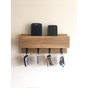 Handmade Wooden <b>Key</b> Holder with Eco-Friendly Durable Artistic Design <b>Wall</b> <b>Hooks</b> & Coat Rack - Product Image 3