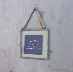 ARTISAN DESIGN Hanging Photo <b>Frame</b> Wall <b>Mounted</b> Iron/Glass <b>Frame</b> Home Office Wall Decor Gray Finish <b>with</b> Hanging suede - Product Image 5