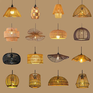 Eco Friendly Woven Rattan Antique Round Pendant Lamp Handmade <b>Ceiling</b> <b>Light</b> for Home - Product Image 6