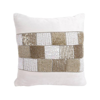 Housse de coussin brodée à la main de haute qualité, ornée de perles, design moderne et écologique pour chambre, salon, canapé et coin détente