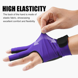 Guantes de Snooker con Detalles Reflectantes, Baja Visibilidad en la Oscuridad, Respaldo de Nailon Transpirable, Palma Lisa - Product Image 3