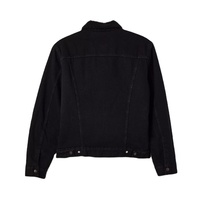 Jaket Denim pria, Vintage Fashion jaket Denim elegan biru elastis dengan tombol dekorasi layanan OEM untuk pakaian musim dingin