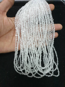 Pepitas de cuarzo de diamante Herkimer blanco AAA 50 hebras 3,5-4,5mm 16 pulgadas cuentas para fabricación de joyas Herkimer Piedra en bruto - Product Image 3