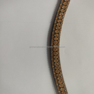 Banda para cejas de cristal dorado de 5 filas, equipo de cuero de la mejor calidad, al por mayor - Product Image 6