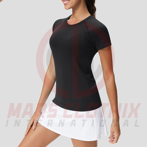 Camiseta deportiva ajustada para mujer, suave, elástica, cómoda, para entrenamiento, fitness, correr, ropa deportiva activa, camisetas para mujer - Product Image 3
