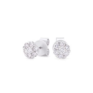 Pendientes de Diamantes Cultivados en Laboratorio con Certificación IGI, Diseño 3 en 1 con Halo, Oro Blanco de 14K con Baño de Rodio, Joyería de Lujo Convertible para Bodas - Product Image 1