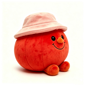 Citrouille en peluche personnalisée avec détails segmentés, peluche fantaisie d'Halloween, citrouille en peluche ronde avec jambes, jouet en peluche citrouille rouge - Product Image 3