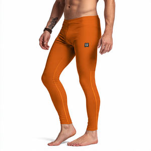 Leggings de Compresión de Secado Rápido de Poliéster/Algodón para Hombre, Sólidos, Elásticos en Cuatro Direcciones, Transpirables, con Cintura Elástica, para Gimnasio, Entrenamiento y Deportes - Product Image 4