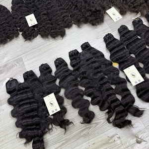 Extensiones de Cabello Humano Ondulado Natural Liso Birmano Rizado con Cutículas Alineadas, Paquetes Crudos Negros Naturales - Product Image 3