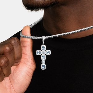 Pendentif chaîne pour homme en diamant de laboratoire, or, or rose, or blanc, argent, bijoux de luxe, cadeau - Product Image 4