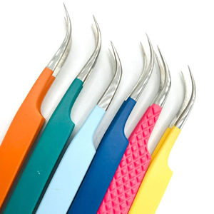 Ensemble de pinces à épiler antistatiques en acier inoxydable de précision, 6 couleurs, pointe lisse, longueur 10 mm, pour le nail art - Product Image 6