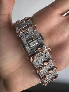 Reloj de Pulsera de Lujo Hip Hop Personalizado con Diamantes de Moissanita en Oro Rosa Helado para Hombre al por Mayor - Product Image 2