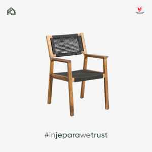 Silla de Cuerda de Madera de Teca Maciza Mustofa, Silla de Comedor Moderna para Patio y Jardín, Muebles de Jepara, Indonesia - Product Image 6