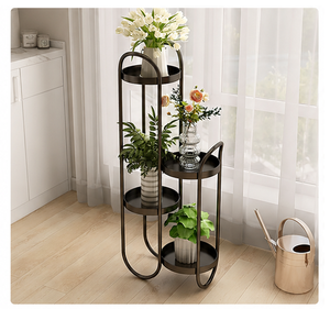 Soporte de metal moderno de 4 niveles para plantas, resistente, para macetas, estante de exhibición para interiores y exteriores, para sala de estar, al precio más bajo. - Product Image 6