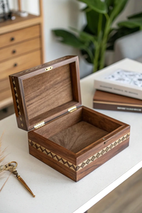 Indian Handmade Mango Wood Antique Carved Trinket <b>Keepsake</b> storage <b>Box</b> Custom Capacity by blossom craft india - Product Image 2