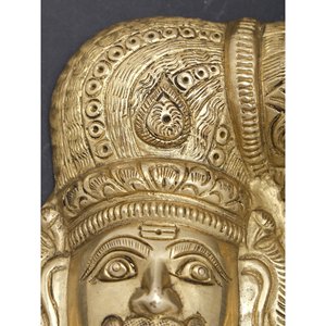 Petit masque mural 6 \ "Madurai Veeran fabriqué à la main en laiton - Product Image 2