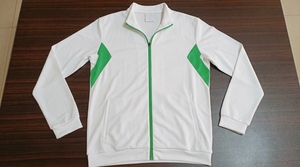 Veste unisexe à fermeture éclair, blanche et verte, à blocs de couleur, manches longues, respirante, coupe classique, pour adultes, toutes saisons, vêtements de sport - Product Image 6