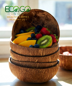Eco2go Vietnam Bol en Coque de Noix de Coco Fait Main Style Traditionnel Non Revêtu Écologique Biodégradable Empilable Usage Domestique - Product Image 6