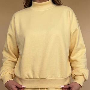 Sudadera de cuello alto para mujer, de manga larga, con hombros caídos, 100% algodón, ligera, transpirable, estilo casual, superventas - Product Image 5