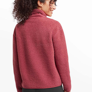 Sweat-shirt en polaire Sherpa tendance pour femme, haute qualité, mode hiver, col montant, logo frontal, respirant, écologique, personnalisable - Product Image 2