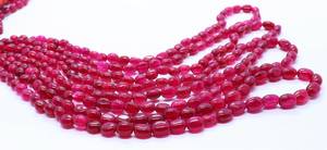 Cuentas ovaladas lisas de cuarzo rubí AAA de 6-7 mm, cuentas ovaladas de piedras preciosas de cuarzo rubí de 18 pulgadas, cuarzo rubí natural suelto para la fabricación de joyas. - Product Image 2