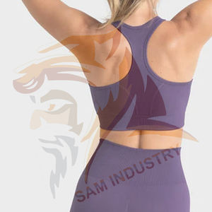 Soutien-gorge de sport sans couture de haute qualité, maintien moyen, pour entraînement, gym, fitness, yoga, pour femmes - Product Image 6