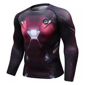 เสื้อรัดกล้ามเนื้อ MMA แบบสั่งทำพิเศษสำหรับทุกเพศ ลดราคาจากโรงงาน ระบายอากาศได้ดี แห้งเร็ว พิมพ์ลายด้วยเทคนิค Heat-Transfer ผลิตจากผ้าสแปนเด็กซ์/โพลีเอสเตอร์ - Product Image 1