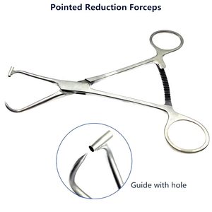 Pinzas de reducción puntiagudas premium con orificio guía, de acero inoxidable, para alineación de fragmentos óseos, herramientas quirúrgicas ortopédicas reutilizables, CE - Product Image 1