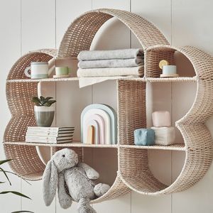 Estantería de Ratán Tejido Grand Cloud para Cuarto de Bebé, Librería Flotante Montada en la Pared, Almacenamiento de Juguetes, Exhibición y Decoración, Venta al por Mayor - Product Image 2