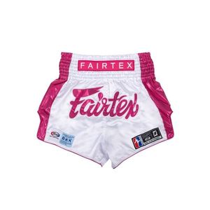 Shorts de Muay Thai Fairtex Hechos a Medida OEM, Calidad Premium, Fabricados con Tela 100% Poliéster en Color Rosa y Blanco para Artes Marciales - Product Image 1