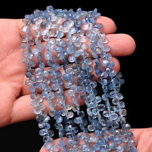 AAA+ Aquamarine 6x4mm Faceted Pear Briolette <b>Beads</b> Natural Multi Offiki Aquamarine Semiprecious Gemstone <b>Loose</b> <b>Beads</b> For Jewelry - Product Image 5