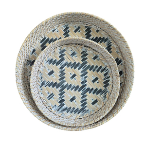 Juego de 2 Cestas Decorativas de Bambú Tejidas a Mano, Decoración Rústica Wabi Sabi para Colgar en la Pared, Proveedor de Decoración para el Hogar - Product Image 1