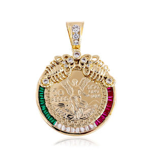 Pendentif Scorpion en Argent Sterling 925 avec Diamant de Laboratoire et Pièce Mexicaine de 50 Pesos, Plaqué Or, Style Hip Hop Glacé, Bijoux Unisexe IGI - Product Image 1