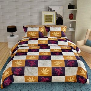 Procian 100% Cotton Hotel Bedding Set Double <b>Queen</b> Size 90x100 Inch 300TC Thread Count Floral Pattern Bedsheet for Home Hospital - Product Image 1