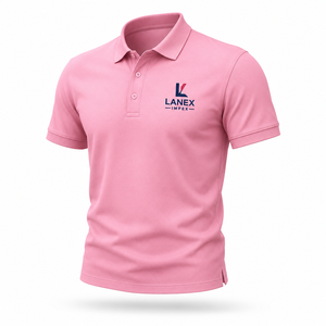 Polo rose personnalisé en gros |   Polo d'entreprise en polyester OEM ODM |   Polo de golf avec logo brodé pour le travail - Product Image 1