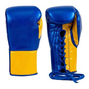 Gants de boxe en cuir véritable fabriqués en usine, à lacets, avec rembourrage épais, pour entraînement de combat MMA et boxe - Product Image 3
