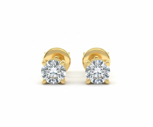 Pendientes de Diamantes Redondos para Mujer, Diamantes Cultivados en Laboratorio - Product Image 1