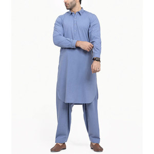 Shalwar Kameez pour homme en coton mélangé de luxe, tenue traditionnelle élégante, design confortable pour les mariages et les événements formels - Product Image 2
