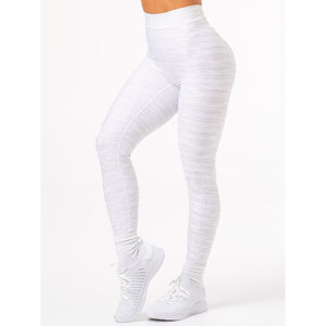 Prix d'usine OEM Ensemble 2 pièces pour femme : Leggings de yoga gris chiné V Scrunch et soutien-gorge assorti, respirant, effet push-up fessier - Product Image 6