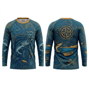 Camiseta de Pesca Unisex Personalizada de Malla Antibacteriana, Impresión por Sublimación Completa, Manga Larga, Protección UV, Secado Rápido, Transpirable, Deportiva - Product Image 5