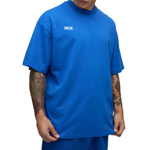 Camiseta Oversize de Algodón Grueso para Marcas de Marca Privada, Cuello Redondo, Estilo Urbano, Camisetas para Hombre, Suministro al por Mayor OEM - Product Image 1