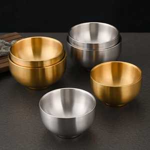 High Grade Stainless Steel Deep Serving Bowl <b>Brushed</b> Metal Salad Bowl <b>Round</b> Fruit Basin Heavy Duty Kitchen Mixing Bowl Large - Product Image 2