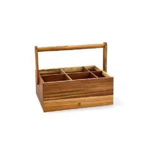 Support à couverts en bois artisanal très vendu, durable, pour mariage, repas, cuisine, avec multiples compartiments de rangement - Product Image 6