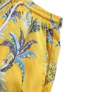 Men's Yellow Pineapple Print Quick Dry Beach Shorts Casual Drawstring Swim Short Length Mid Waist Polyester AI-BS-202 - Product Image 5