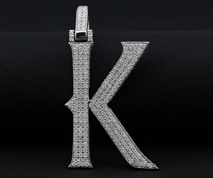 925 Silver Hip Hop Style Moissanite <b>Initial</b> Pendant, Personalized Letter Gold Plated Jewelry, Unique Stylish Diamond Jewelry - Product Image 1