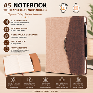 สมุดบันทึกไดอารี่ B5 ปกหนัง PU แบบแข็ง 336 หน้า พร้อมห่วงเกี่ยวปากกา ริบบิ้นคั่นหน้า เหมาะสำหรับเป็นของขวัญสำหรับสำนักงาน - Product Image 6