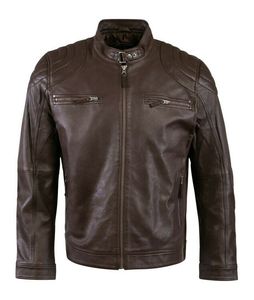 Chaqueta universitaria de béisbol vintage de cuero con bordado personalizado OEM para hombre - Product Image 1