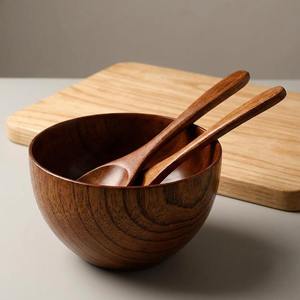 Élégants ensembles de bols et plateaux de service faits à la main en bois d'acacia ou de manguier, écologiques, pour les événements de mariage, la salle à manger à domicile, la vaisselle - Product Image 3