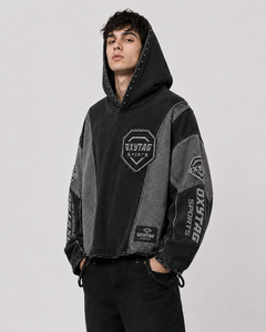 <b>Men's</b> Heavy Weight Solid Acid Wash Fleece Hoodie 100% Cotton Eco-Friendly Customizable Colors Plus Size Winter Wear Custom - Product Image 3